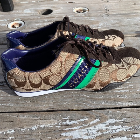 Coach Brown and Green Sneakers - Picture 1 of 11